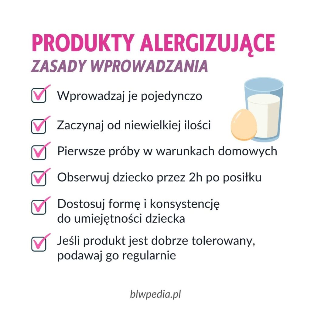 najważniejsze zasady wprowadzania produktów alergizujących do diety niemowlaka