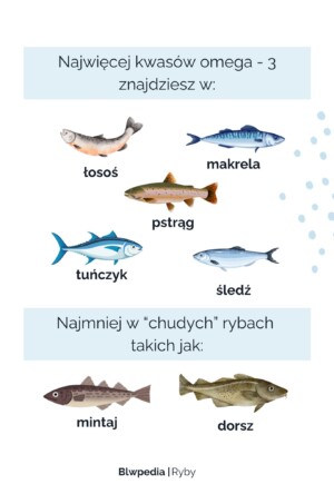 ryby z dużą i małą zawartością omega-3