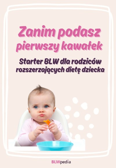 okładka darmowego poradnika o rozszerzaniu diety dziecka "Zanim podasz pierwszy kawałek"